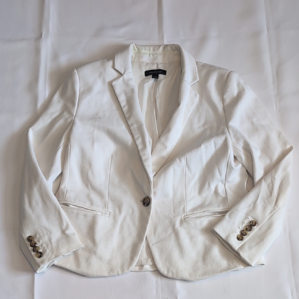 Ann Taylor Classic White Blazer